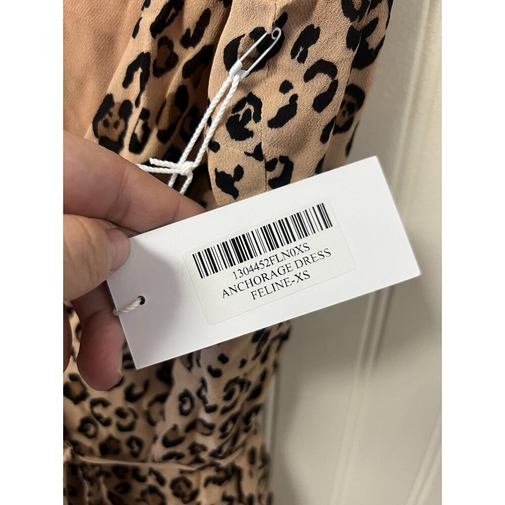 REFORMATION Feline Leopard Animal Print ANCHORAGE V-Neck Wrap Mini Dress XS NWT - Picture 7 of 10